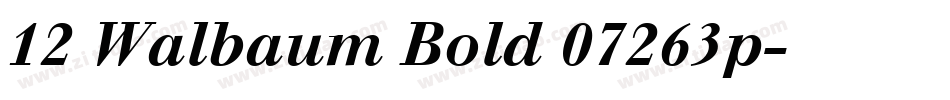 12 Walbaum Bold 07263p字体转换